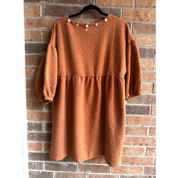 Simply Southern  Collection Burnt Orange Jewel Dress Large - Picture 2 of 5